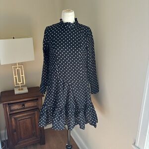 Polka Dot Ruffle Hem Dress